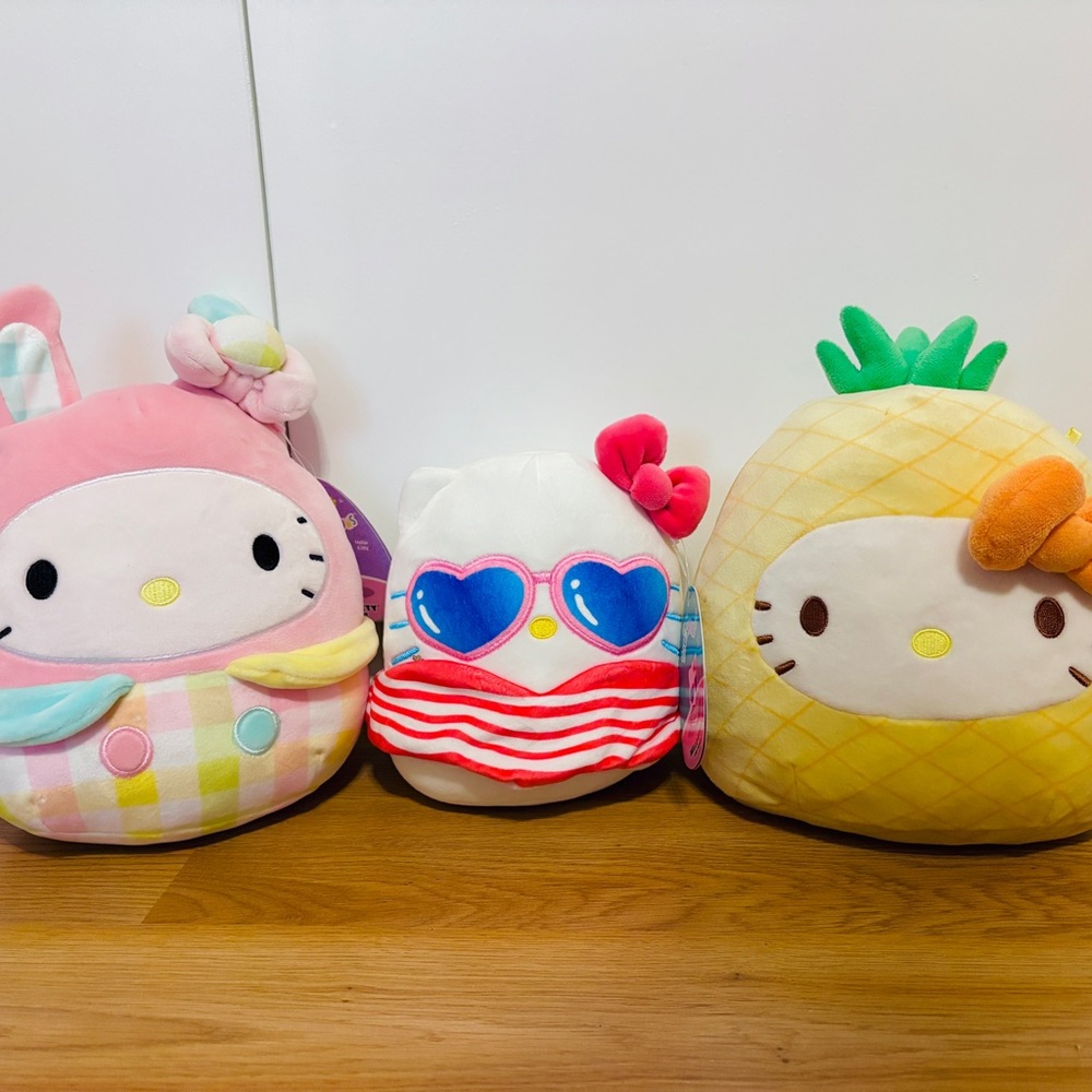 Hello Kitty Squishmallows, Set of 3, Adorable Spring & Summer theme plush toys
